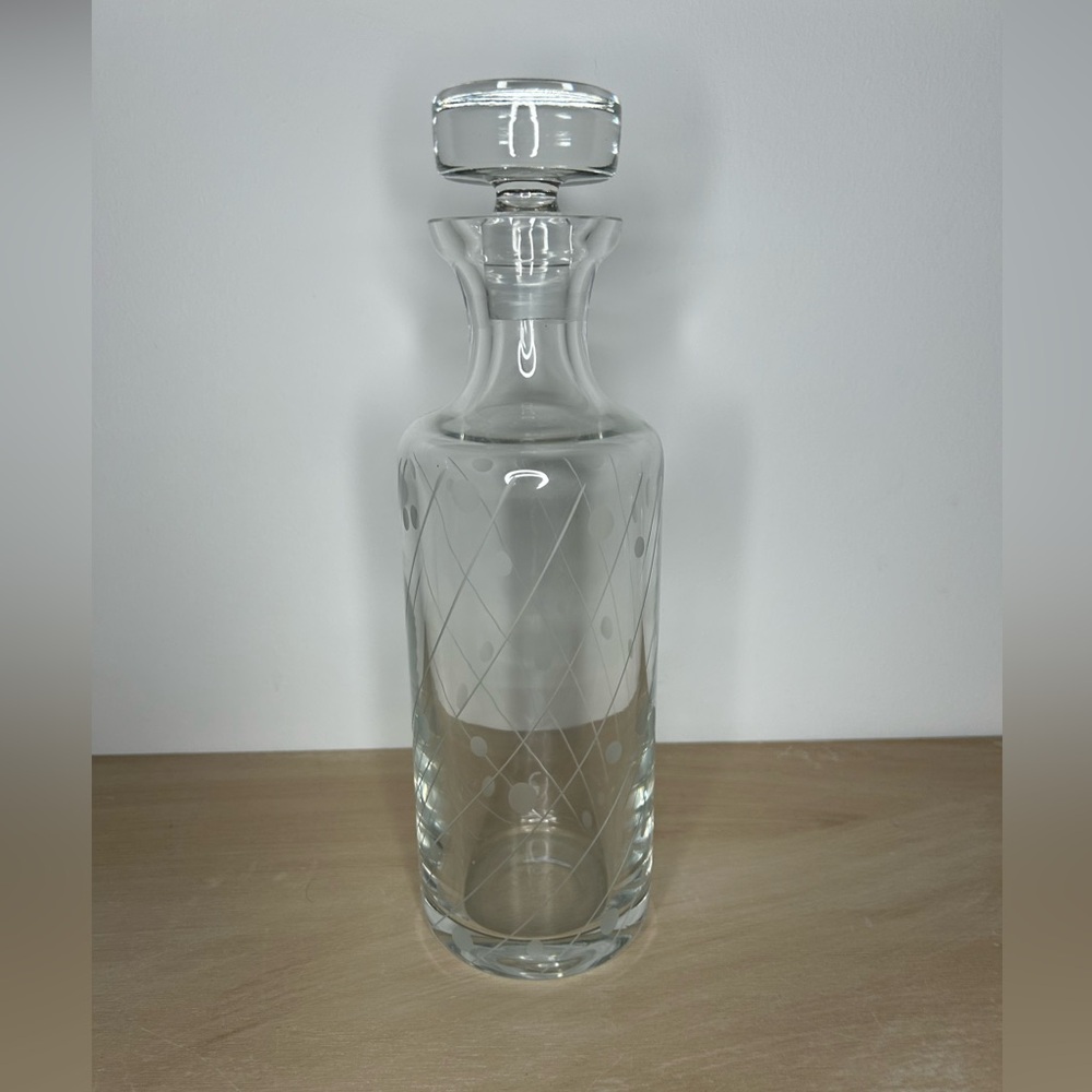 Global Views Portuguese Crystal Dots and Diagonal Lines Decanter